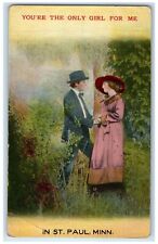 c1910's Couple Romance You're The Only Girl For Me Bamforth Antique Postcard picture