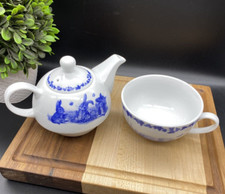 Peter Rabbit (Teapot & Cup Set) Blue & White 