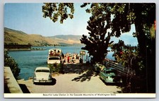WA, Cascade Mts Lake Chelan, 40s Cars, Vintage Postcard picture