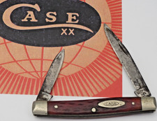 Vintage CASE XX USA 1965-1969 6233 Penknife Red Bone Handles - Solid Used Knife picture