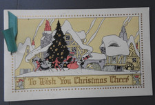Vintage 1920s Art Deco Christmas Card Buzza Co Minneapolis Wheeler Christmas Tre picture
