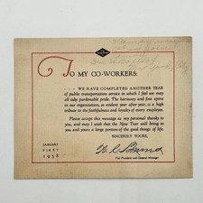 1938 Dallas Railways & Terminal New Years Wishes Workers Trains Locomotives picture