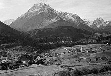 Switzerland Grisons Engadin Alps panoramic view of Schuls Tarasp i- Old Photo picture