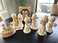 Vintage Precious Moments Lot of 6 Enesco 1979–1991 Bride & Groom w/ Box + More picture