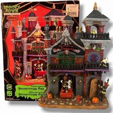Lemax Spooky Town Fire Department Halloween Lights Sounds Working 2011 Retired picture