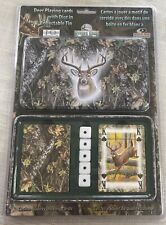 Rivers Edge Mossy Oak DEER PLAYING CARDS WITH DICE IN COLLECTABLE TIN BRAND NEW picture