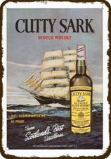1960 CUTTY SARK Scotch Whisky Vintage-Look-Edge *DECORATIVE REPLICA METAL SIGN* picture