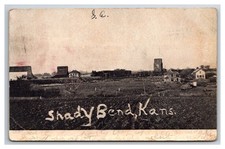 SHADY BEND Kansas ~  Grain elevators & Town ~ Lincoln County picture