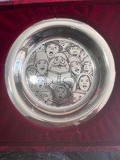 1972 Franklin Mint Sterling Silver Collector’s plate The Carolers by N. Rockwell picture