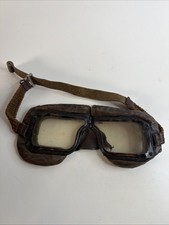 Vintage Leather Flying Goggles Aviator Motorcycle WW2 As Is Repair picture