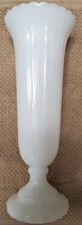 Vintage 1970's Milk Glass Pedestal Trumpet Vase NAPCO #1189 Cleveland, OH U.S.A picture