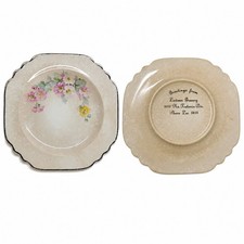 Vtg Virginia Rose Fluffy Rose Plate Lawann Grocery Milwaukee WI Advertising picture