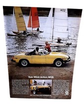 1978 MGB British Sports Car Vintage Magazine Ad Yellow Convertible Sailboats picture