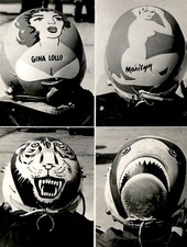 LG922 1955 Orig Int'l News Photo JET PILOTS HELMET ART Wiesbaden Germany Design picture