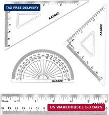 Triangular Ruler Set, 4PCS Geometry Set, Professional Drafting Tools | 6 Inch St picture