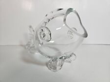 CLEAR GLASS FISH VASE BOWL HAND BLOWN 9