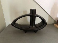 Vintage Black Ikebana Vase Atomic Modernist MCM Vase Japan picture