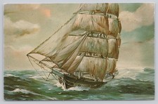 Whaleship Under Sail John Sisson Painting Art Postcard Book & Tackle Shop RI picture