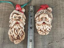 Vintage Santa Head Face Necklace/Christmas Ornament 2.25