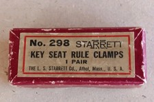 (2) Vintage Starrett (The L. S. S. Co.) No. 298 Key Seat Rule Clamps USA     picture