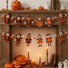 Vintage Halloween Decor Wood Banner Vintage Halloween Bunting Decorations W picture