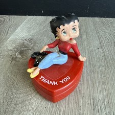Vintage Betty Boop Trinket Box Heart Shape “Thank You” 3” Collectible RARE picture