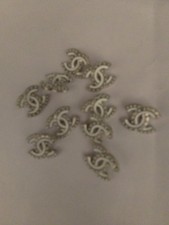 Lot Of ten 22 Mm Designer Cc Vintage Button Silver Tone Chanel 10 BUTTONS picture