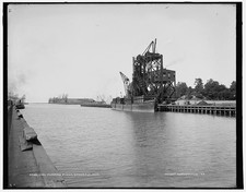Photo:Conneaut Ohio Coal Dumping Plant 1900s Hoisting Machinery Pier Wharf picture