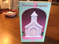 1994 Enesco Precious Moments Porcelain Chapel Night Light New in Box picture