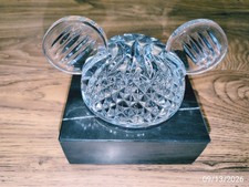 Disney Waterford Crystal Mickey Ears Cast Member Retirement Award with Base picture