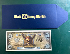 Disney  dollar envelope ( Ultra Rare version # 34) w/ pirates $1 note  picture