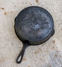 Antique 1880s ERIE Griswold Cast Iron Skillet 8 Heat Ring 2nd Series Pre-Griswol picture