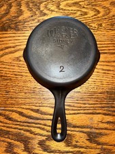 AWESOME Antique Vintage Wagner Ware No. 2 Cast Iron Mini Skillet picture