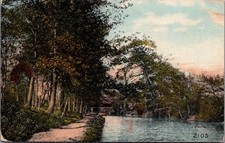 Vintage Hand-Tinted Postcard Denver Canal Path Bridge 1913 Postmark picture