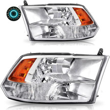 Faros Delanteros para Dodge Ram 1500/2500/3500 2009-2018 – Par Halógeno Cromado picture