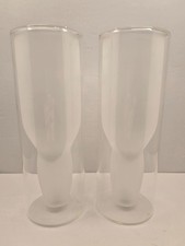 VTG Set of 2 HIGHWAVE Double-Wall Australian Beer Glass Frosted Insulated 16 Oz picture