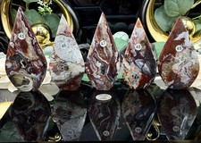 Natural HQ  Red Mexican Lace Agate Flames Sails   picture