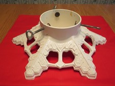 Vintage 1992 Cast Iron John Wright White Snowflake Christmas Tree Stand USA picture