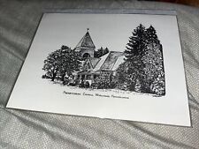 Vintage Joan Nelson Print: Presbyterian Church Wyalusing PA Pennsylvania picture