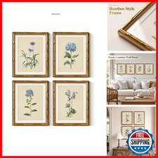 ARPEOTCY 4pcs Blue Hydrangea Wall Art, 11x14inch Bamboo Frame picture