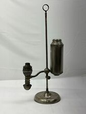 Antique Manhattan Brass Co. Nickel Student Oil Lamp Early original surface great picture