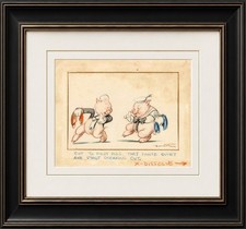 1939 Walt Disney, Three Little Pigs, Original Hand Drawn Storyboard Artwork picture