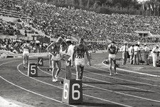 Atheltes walking along the running track Rome 1960 Historic 1960s Old Photo picture