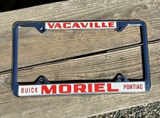 John Moriel Buick Pontiac New Old Stock Dealer License Plate Frame Vacaville CA picture