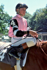 Triple Crown Jockey STEVE CAUTHEN Affirmed Print Horse Racing 4x6 Photo picture