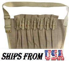 WWII British Seven Pocket 7 cell Magazine Bandolier Reproduction-Light Khaki picture