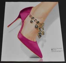 2014 Print Ad Fashion Lady Legs Heels Manolo Blahnik Fuchsia Jeweled d'Orsay Art picture