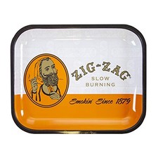ZIG-ZAG Classic Orange Rolling Tray - Large Metal Tray with Elegant Design picture