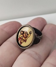 Vintage Mighty Mouse & Super Man Adjustable Ring Gumball Metal Bubblebum Prize  picture
