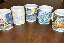 Vtg Chaleur Masters Collection 5 Art Paintings Mugs Van Gogh Matisse Coffee Cups picture